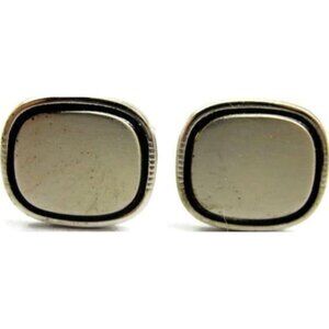 Foster Vtg 925 Sterling Silver Black Trim Cufflinks Shirts Tux Wedding Men Used